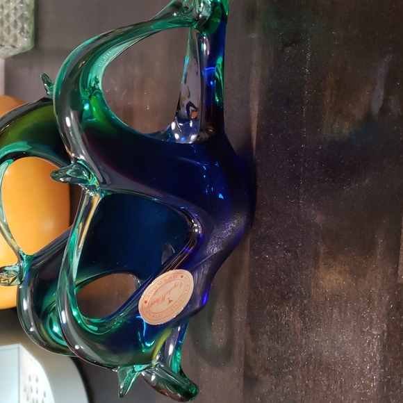 Murano style napkin holder green and blue - Picture 2 of 7